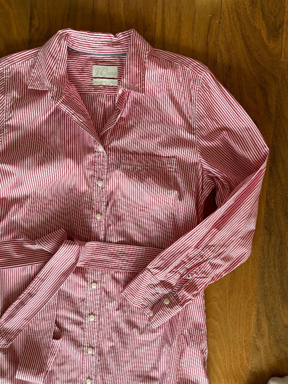 J crew tie-waist shirt-dress in stripe - size 8 - Picture 3 of 7